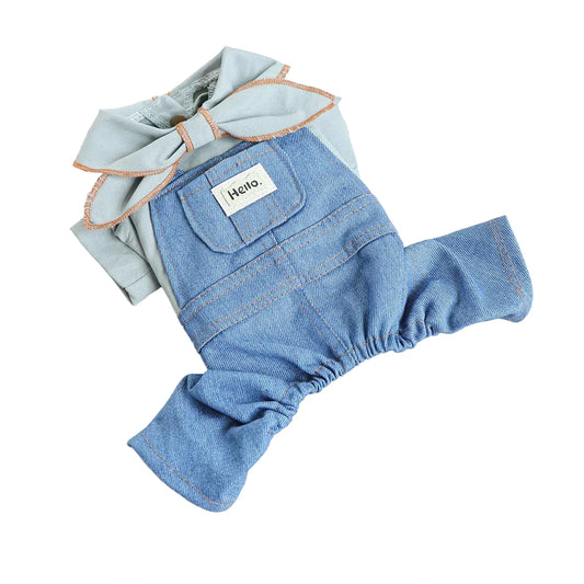 Little Gentleman Bow Collar Overalls