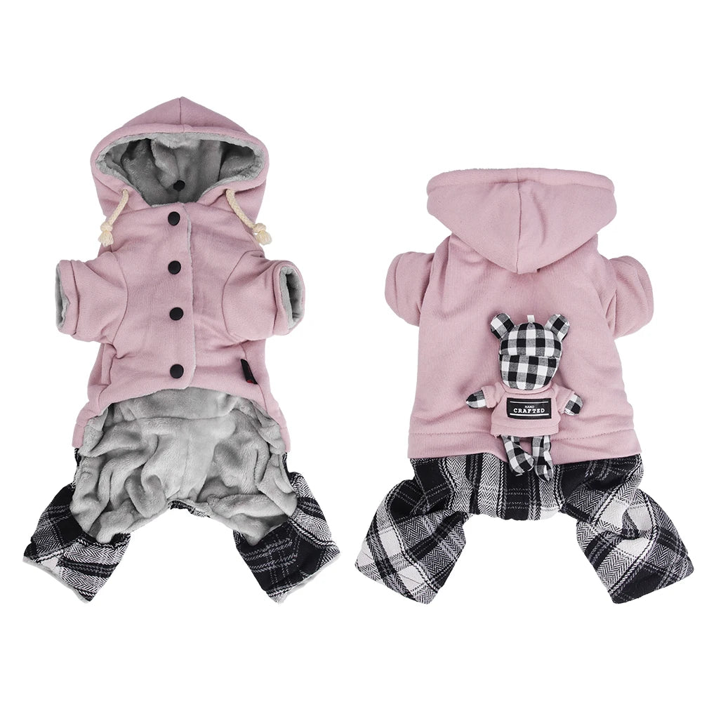Cozy Paw Winter Overalls Jumpsuit