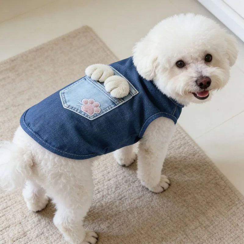 Little Paw Babies Tiny Trend Denim Vest