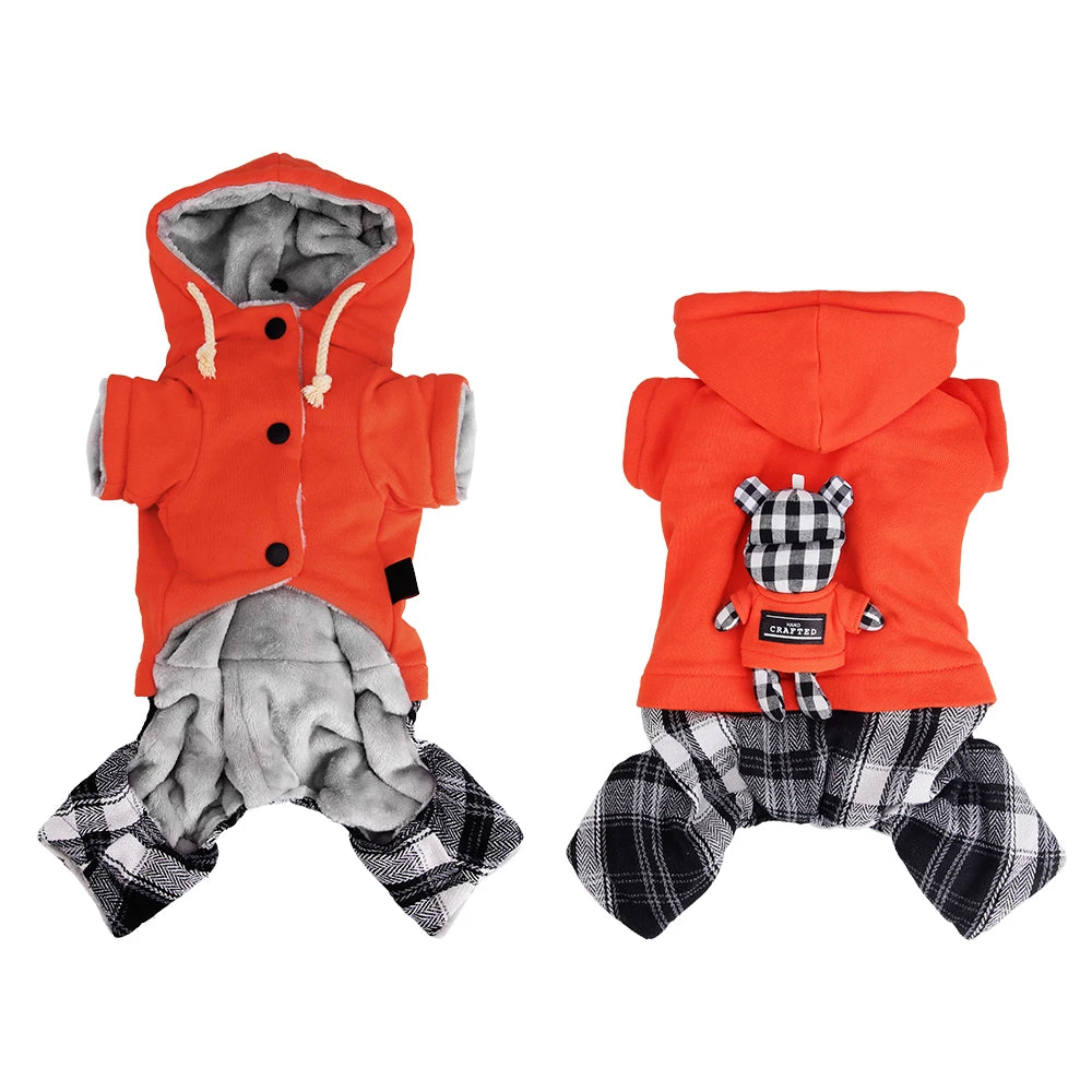 Cozy Paw Winter Overalls Jumpsuit