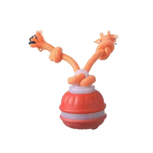 Little Paw Babies Squeaky Spin Interactive Rope Ball