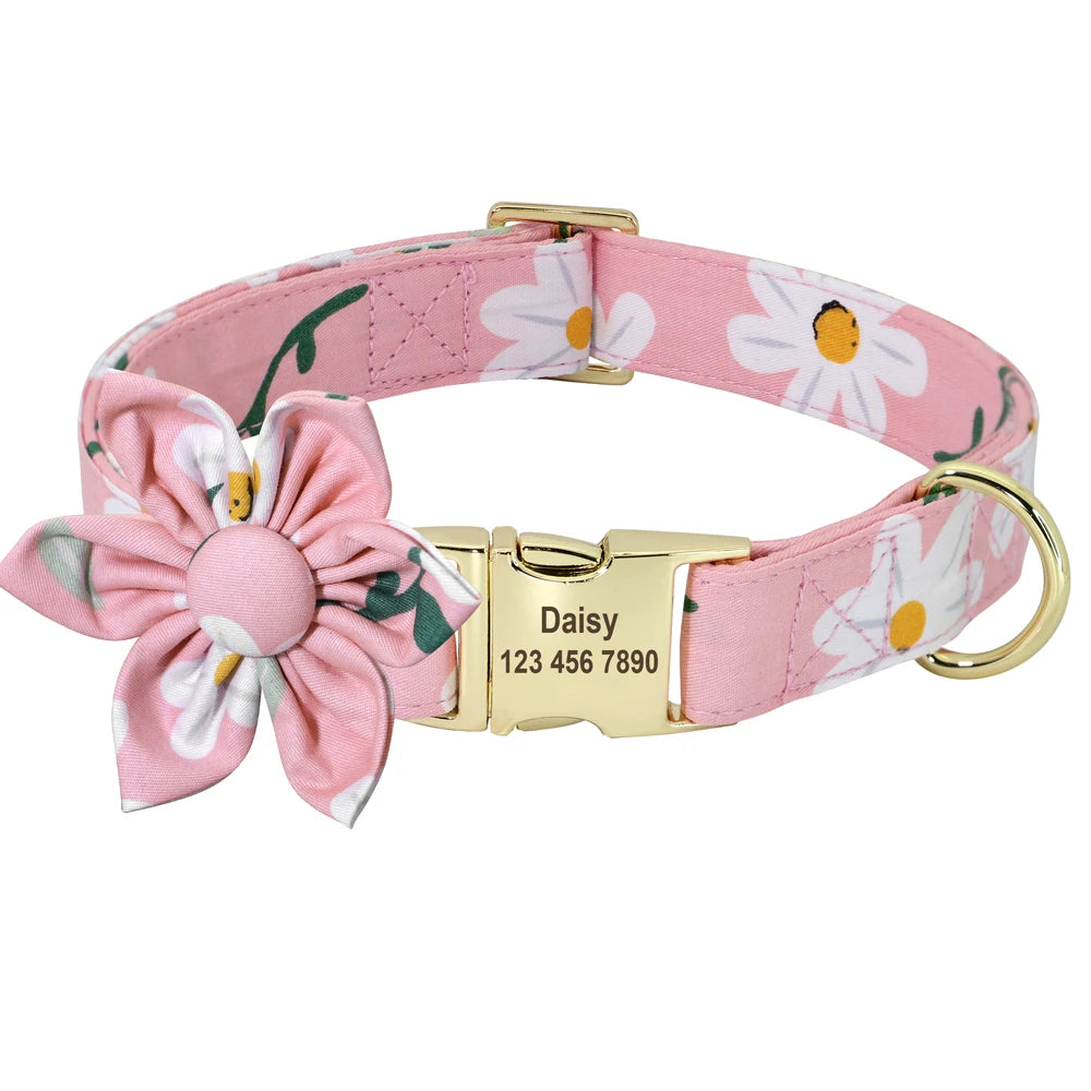 Little Paw Babies Flower Charm Custom Dog Collar