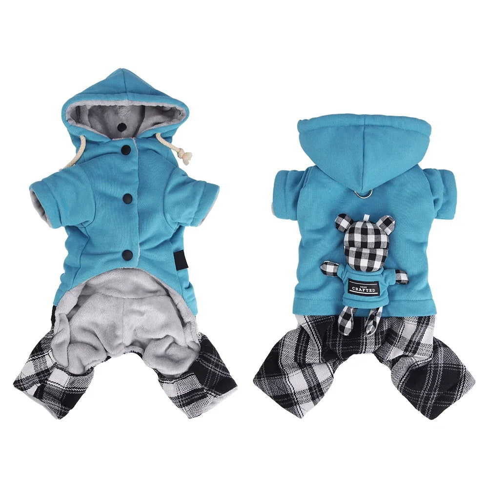 Cozy Paw Winter Overalls Jumpsuit