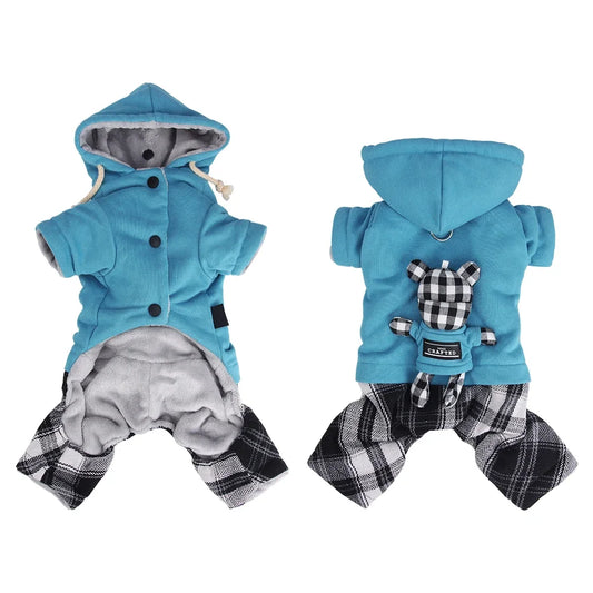 Cozy Paw Winter Overalls Jumpsuit