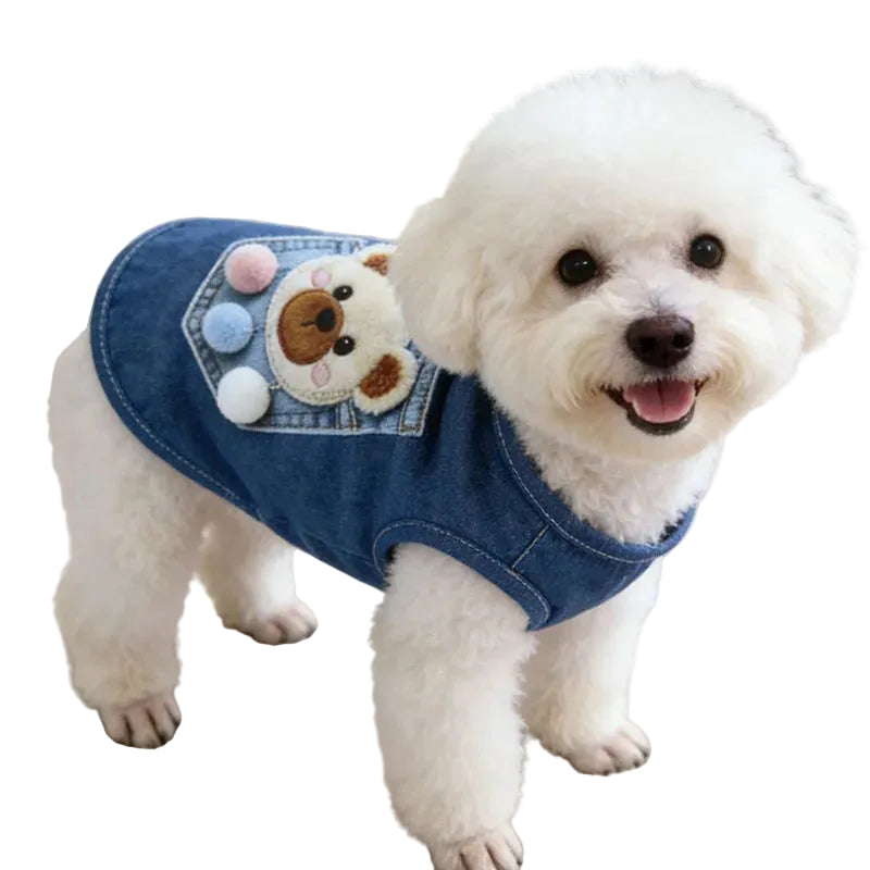 Little Paw Babies Tiny Trend Denim Vest