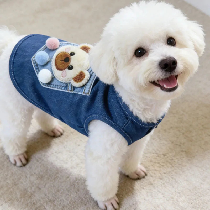 Little Paw Babies Tiny Trend Denim Vest